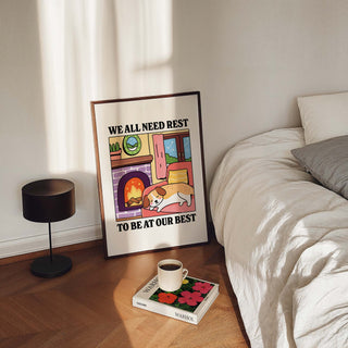 We All Need Rest Dog Fireplace Print