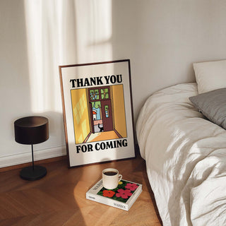 Thank You For Coming Black Cat Print