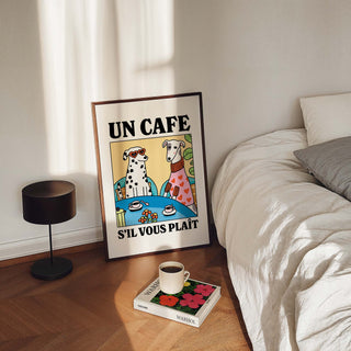 Un Cafe Sil Vous Plait Dog Print