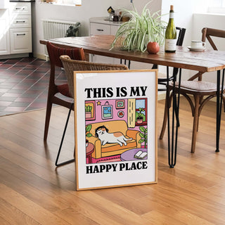 This Is My Happy Place Cat Couch Print