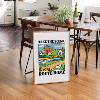 Take the Scenic Route Home Lamb Print