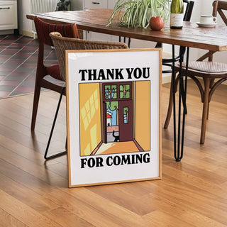 Thank You For Coming Black Cat Print