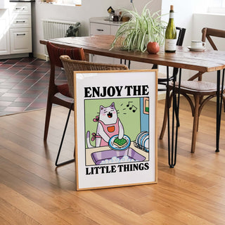 Enjoy The Little Things Cat Print