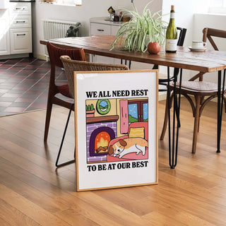 We All Need Rest Dog Fireplace Print