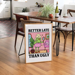 Better Late Than Ugly Frog Print