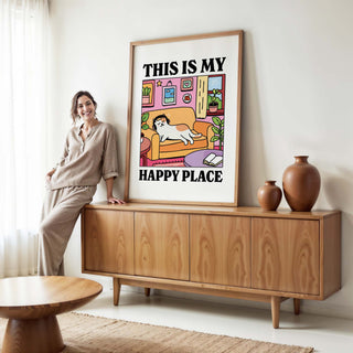 This Is My Happy Place Cat Couch Print