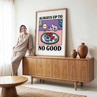 'Always Up To No Good' Cat Print