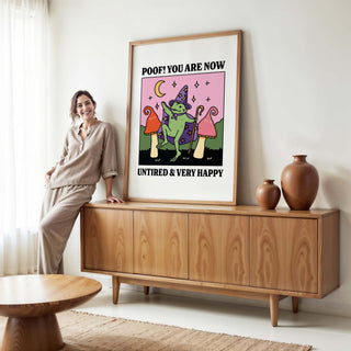 Untired and Very Happy Frog Print