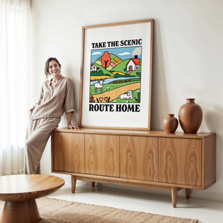 Take the Scenic Route Home Lamb Print