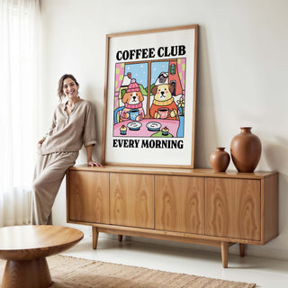 Coffee Club Every Morning Dog Print
