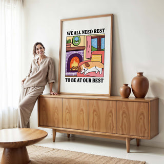 We All Need Rest Dog Fireplace Print