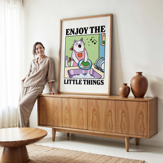 Enjoy The Little Things Cat Print