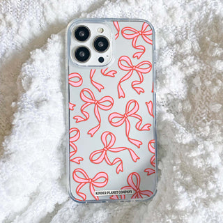 Pink & Red Ribbons Clear Phone Case