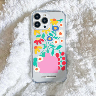 Funky Flower Vase Clear Phone Case