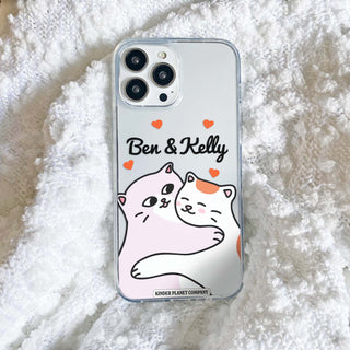 Custom Hugging Cats Clear Phone Case