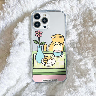 Coffee Cat Clear Phone Case