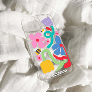 Funky Flowers Clear Phone Case