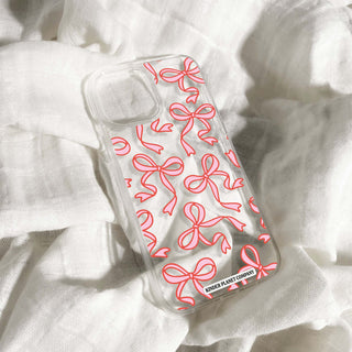 Pink & Red Ribbons Clear Phone Case