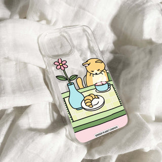 Coffee Cat Clear Phone Case