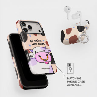 Be Weird, Who Cares Cow AirPods Case