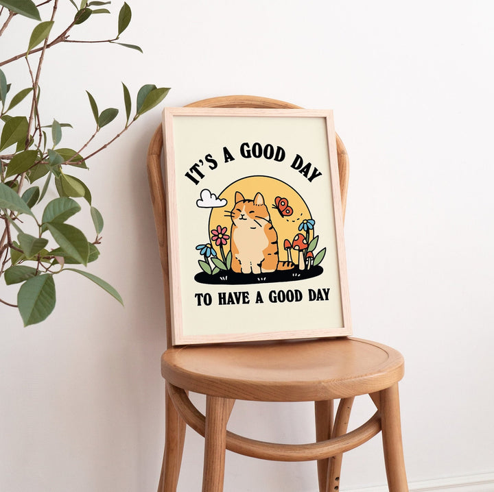 'Good Day' Cat Print