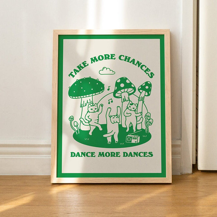 'Take More Chances' 3 Cat Print