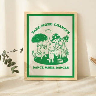 'Take More Chances' 3 Cat Print