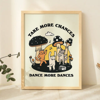 'Take More Chances' 3 Cat Print