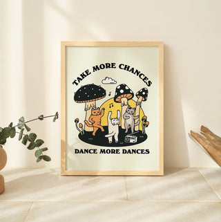 'Take More Chances' 3 Cat Print