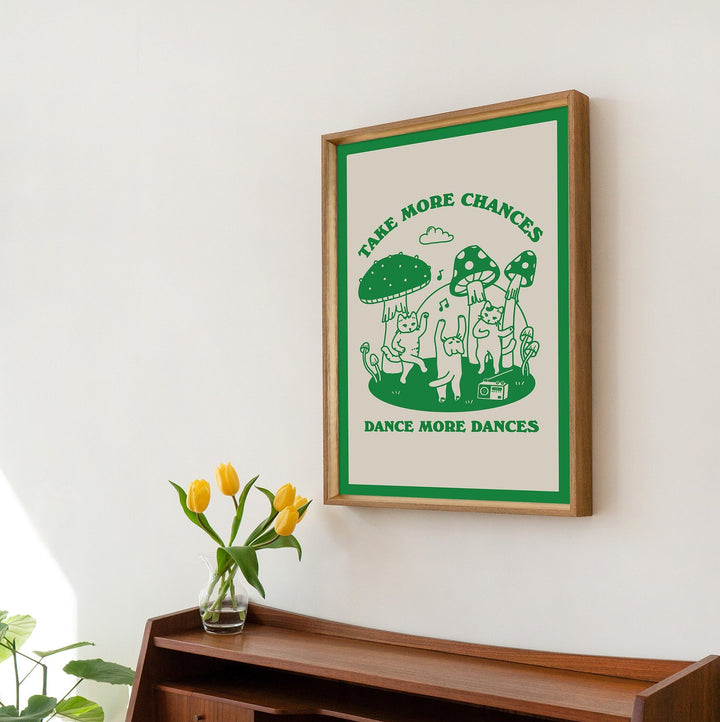 'Take More Chances' 3 Cat Print