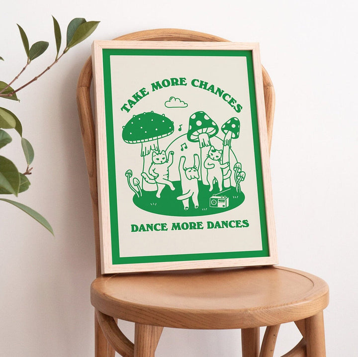 'Take More Chances' 3 Cat Print