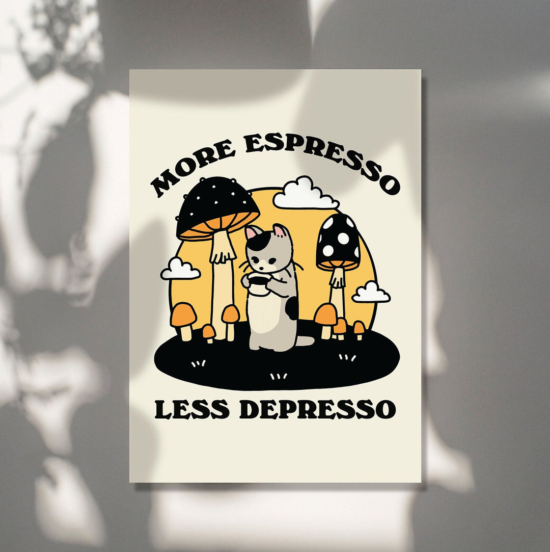 'More Espresso' Cat Print