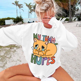 'My Tummy Hurts' Cat Sweatshirt