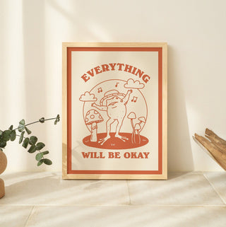 'Everything will be okay' Frog Print