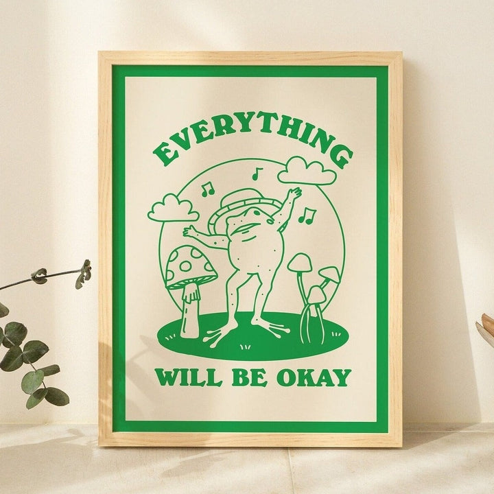 'Everything will be okay' Frog Print