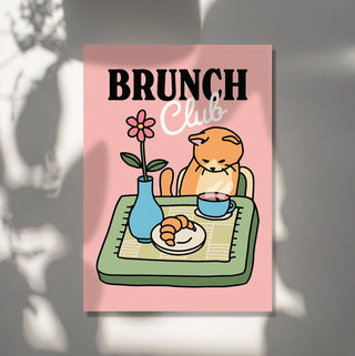 'Brunch Club' Cat Print