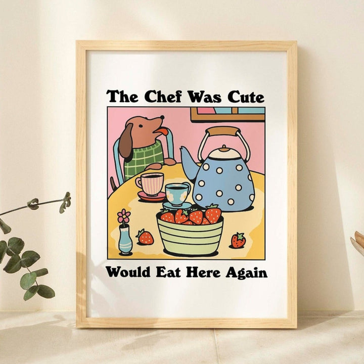 'The chef was cute' Sausage Dog Print