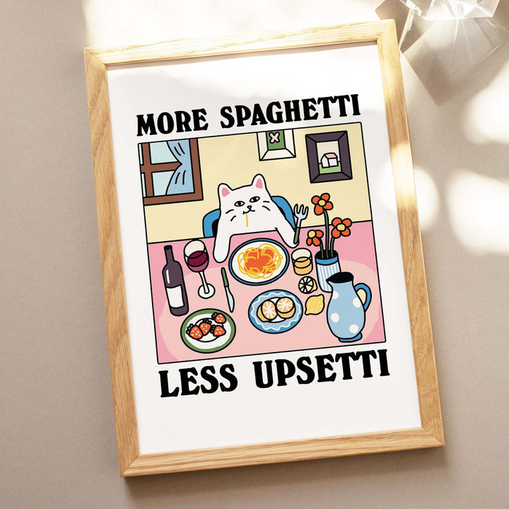 'More Spaghetti' Cat Print