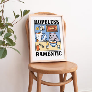 'Hopeless Ramentic' Cat Print