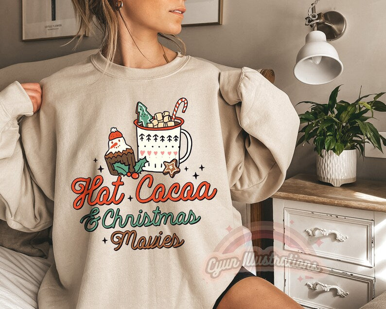 'Hot Cocoa & Christmas Films' Christmas Sweatshirt