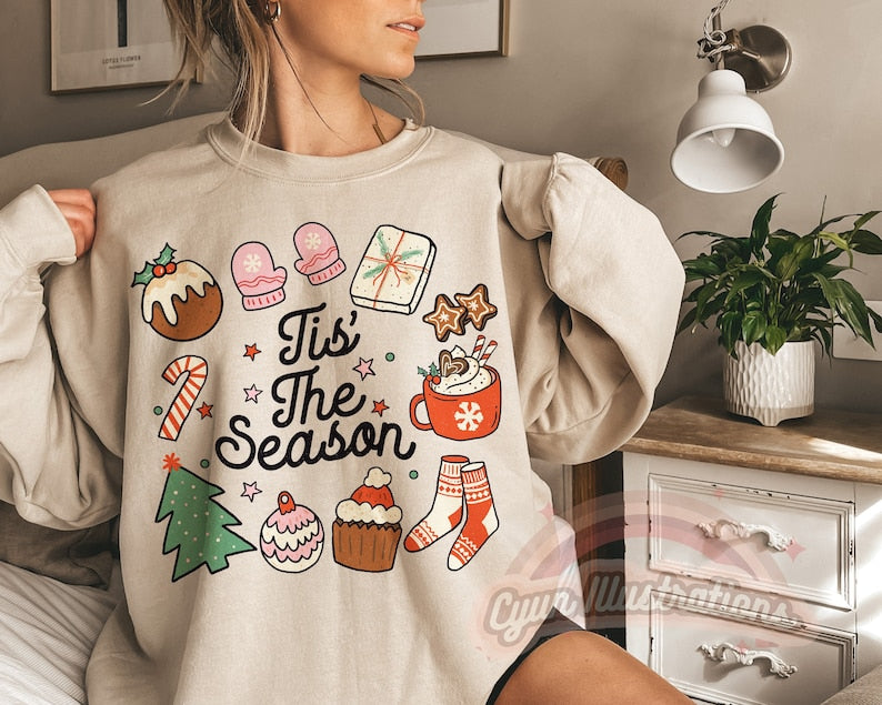 'Tis the Season' Christmas Doodle Sweatshirt
