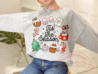 'Tis the Season' Christmas Doodle Sweatshirt