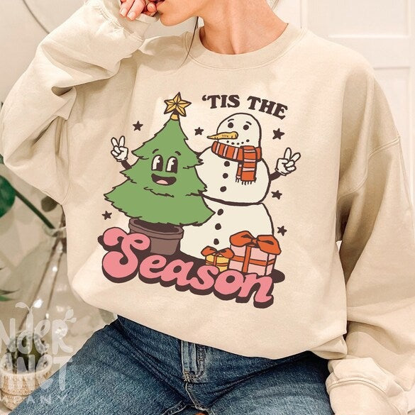 'Tis the Season' Christmas Snowman Sweatshirt