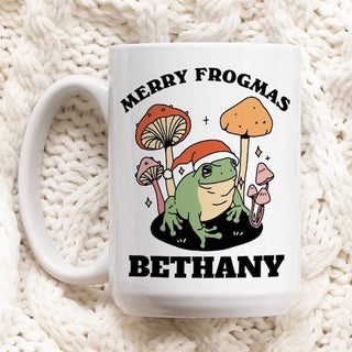 Custom 'Merry Frogmas' Christmas Mug