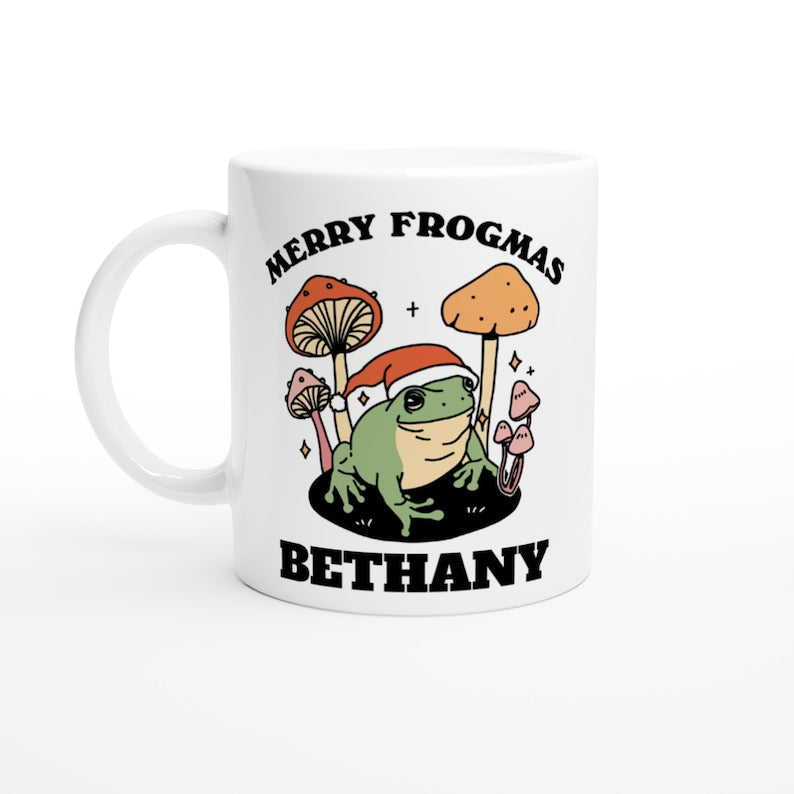 Custom 'Merry Frogmas' Christmas Mug