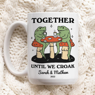 Custom 'Together Until We Croak' Frog Mug