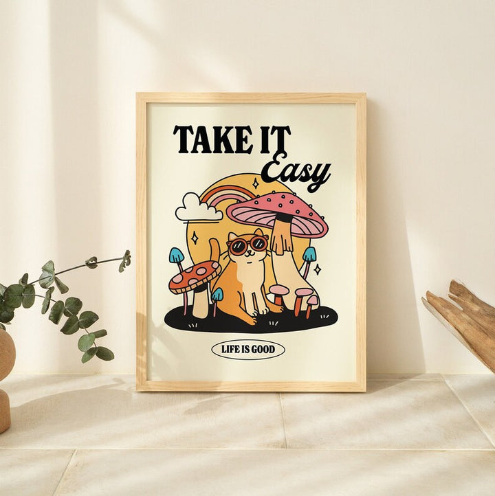 'Take it Easy' Cat Print