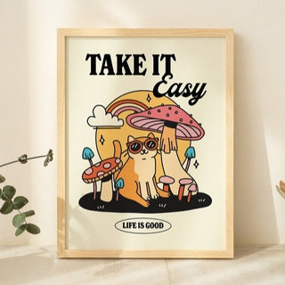 'Take it Easy' Cat Print