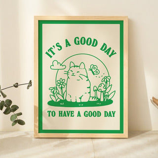 'Good Day' Cat Print