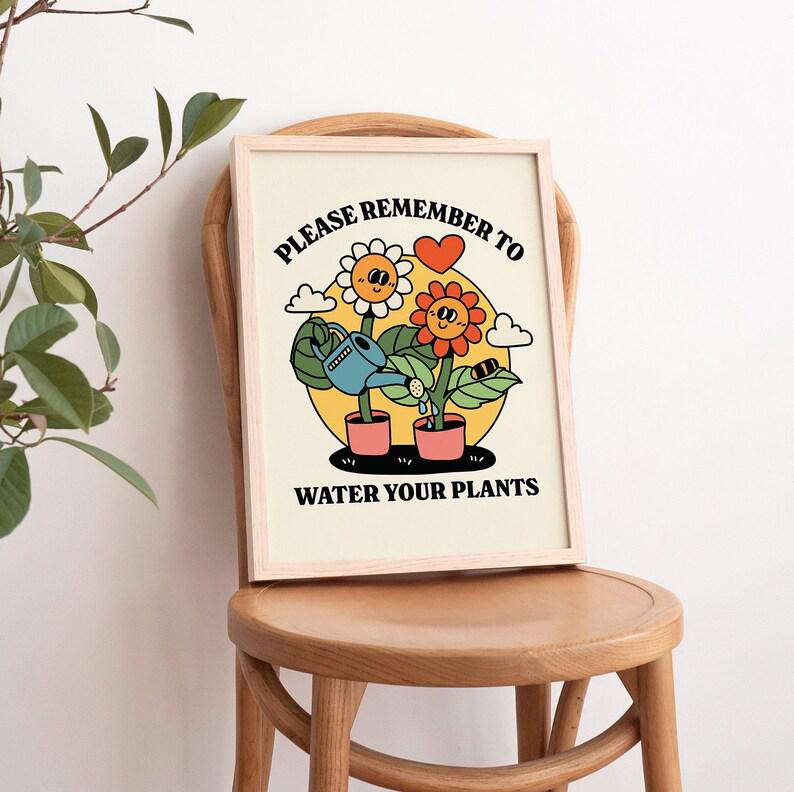 'Remember To Water Your Plants' Heart Print